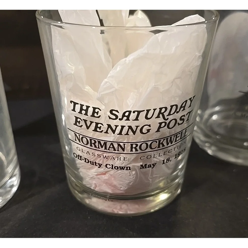 Saturday Evening Post Norman Rockwell Glassware Collection Glasses Set - Picture 4 of 5